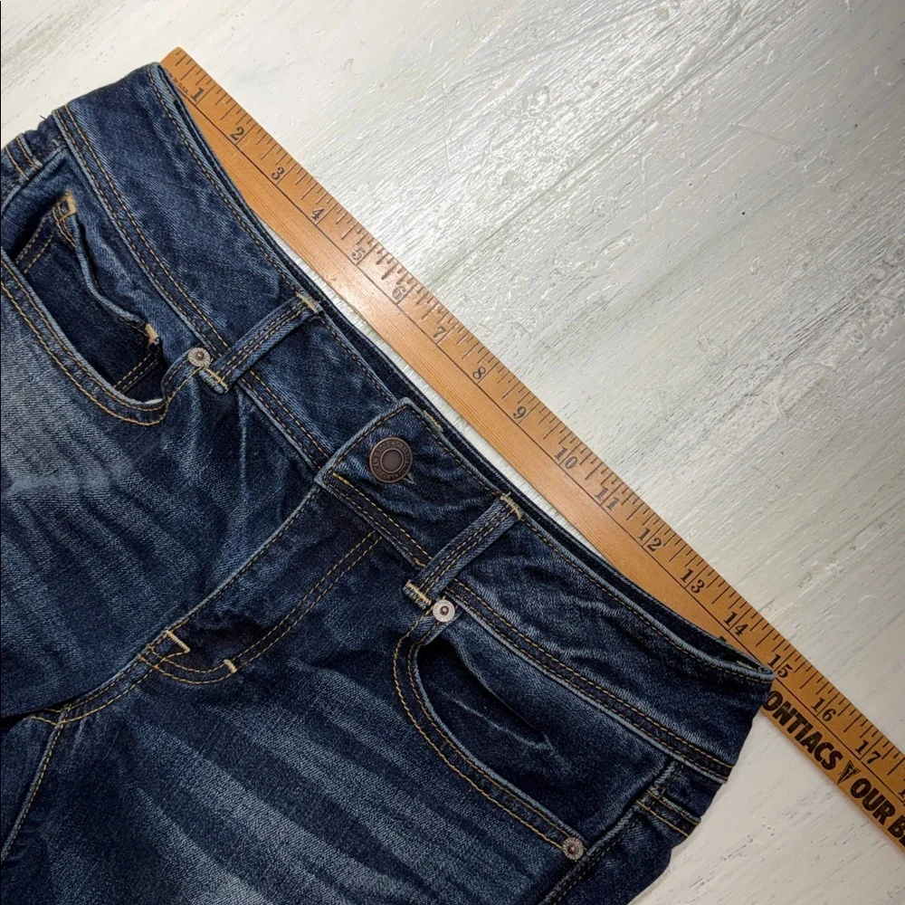 American Eagle Kick Boot Stretch Blue Jeans Sz 6 - Picture 6 of 11